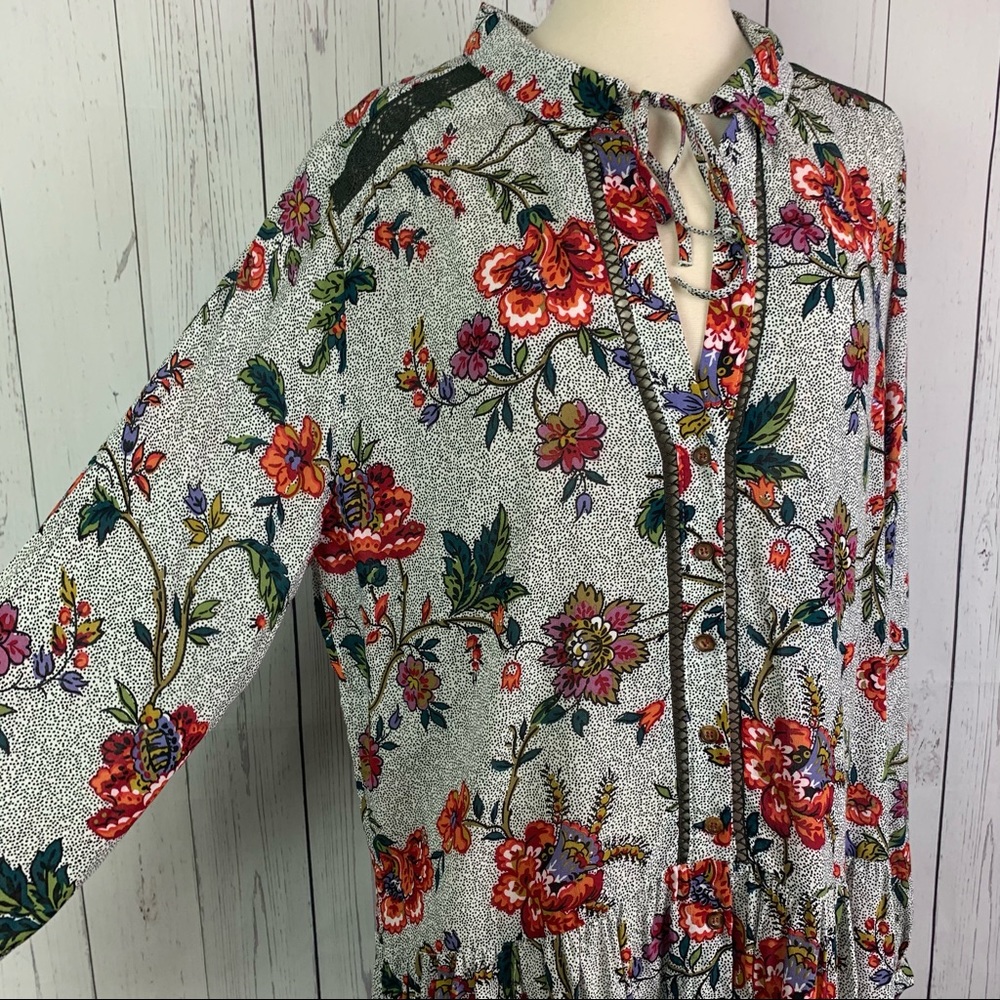 Anthropologie Maeve | floral ruffle long sleeve